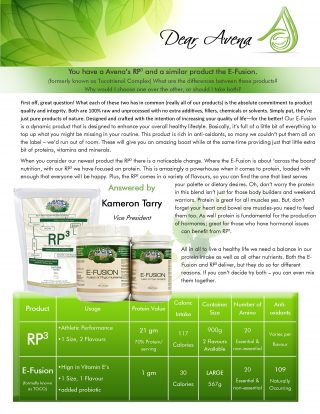WHAT IS THE DIFFERENCE BETWEEN THE E-FUSION AND RP3?